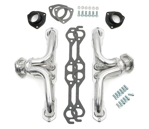 Hedman Traditional Block Hugger Headers 68396 Headers, Traditional, Hugger, Steel, Silver Ceramic Coated, Chevy, Small Block, Pair