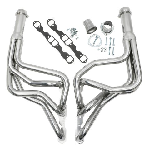 Hedman Street Headers for 1964-1977 MALIBU, EL CAMINO, 1964-1973 CHEVELLE - 66101 Headers, Street, Long Tube, Steel, Silver Ceramic Coated, Chevy, Small Block, Pair