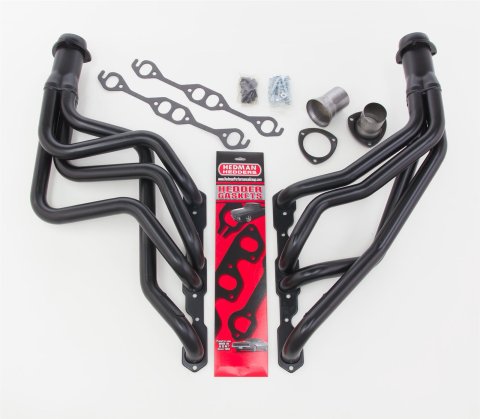 Hedman Street Headers 68670 Headers, Street, Long Tube, Steel, Temporary Paint, Chevy, Small Block, Pair