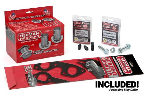 Hedman Street Headers 69433 Headers, Street, Mid-Length, Steel, Black Ceramic Coated, Chevrolet, GMC, Small Block, Pair