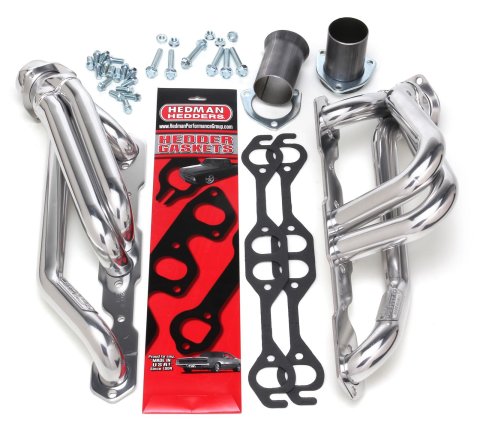 Hedman Specialty and Engine Swap Headers 69526 Headers, Swap, Mid-Length, Steel, Silver Ceramic Coated, Chevy, GMC, Small Block, Pair