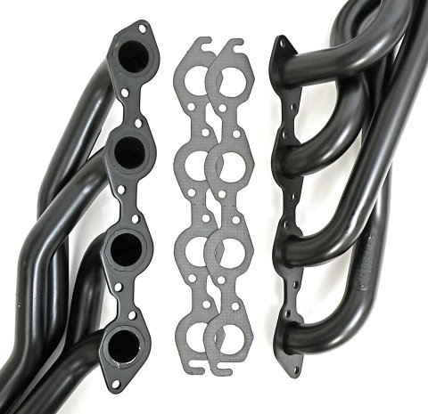 Hedman Street Headers 69390 Headers, Street, Long Tube, Steel, Temporary Paint, Chevy, GMC, 454, Pair