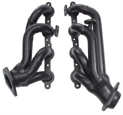 Hedman Street Headers 63681 Headers, Street, Shorty, Steel, Black Ceramic Coated, Cadillac, Chevy, GMC, 4.8, 5.3, 6.0L, Pair