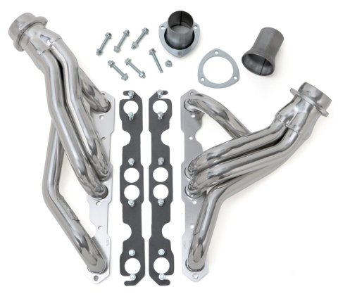 Hedman 304 Stainless Steel Headers 62073 Header, Street, Mid-Length, Stainless, Black Ceramic, Chevy, Small Block, Pair