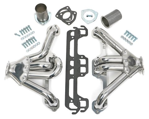 Hedman Tight Tubes Street Rod Headers 78506 Headers, Rod, Block Hugger, Steel, Silver Ceramic Coated, Dodge, Plymouth, Small Block, Pair