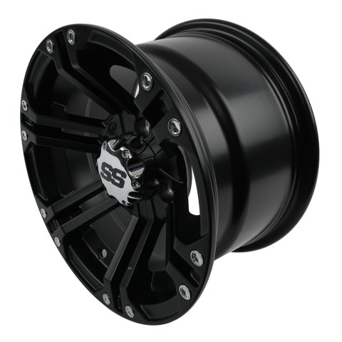 ITP SS212 Black Alloy Wheels 12x7 Wheel, SS212, Aluminum, Matte Black, 12 in. x 7.0 in., 4 x 110mm Bolt Circle, 5.00 in. Backspace, Each
