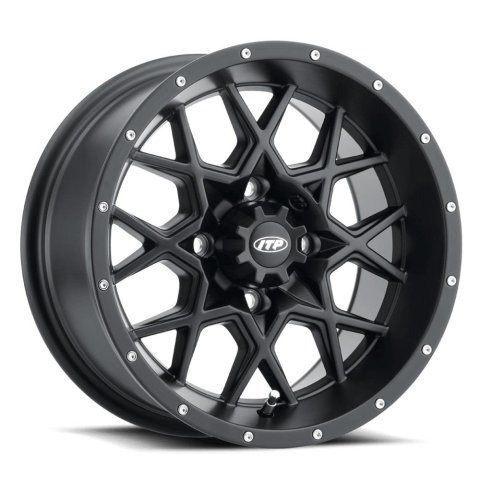 ITP Hurricane Storm Series Black Alloy Wheels 20x6.5 HURRICANE 20X6.5 4/156 4+2.5, Gloss
