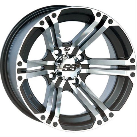 ITP SS212 Black Machined Alloy Wheels 14x8 Wheel, SS212, Aluminum, Machined, Accents, 14 in. x 8.0 in., 4 x 137mm Bolt Circle, 5.00 in. Backspace, Each