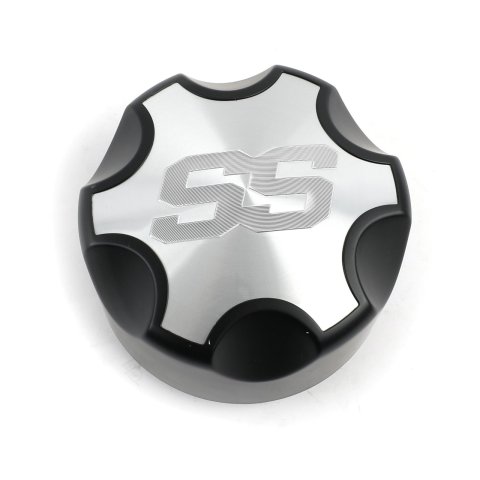 ITP Center Caps C156SS Cap, Snap-on, Closed, Aluminum, Silver/Black, Logo, Each