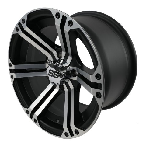 ITP SS212 Black Machined Alloy Wheels 14x8 Wheel, SS212, Aluminum, Machined, Accents, 14 in. x 8.0 in., 4 x 110mm Bolt Circle, 5.00 in. Backspace, Each