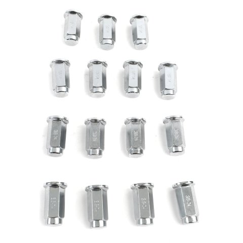 ITP Lug Nuts ALUG11BX Nuts, Flange Seat, 3/8-24 RH in. Thread Size, Steel, Chrome, Set of 16