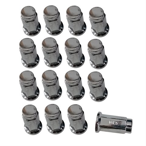 ITP Lug Nuts ALUG16BX Nuts, Flange Seat, 12mm x 1.25 RH Thread Size, Steel, Chrome, Set of 16