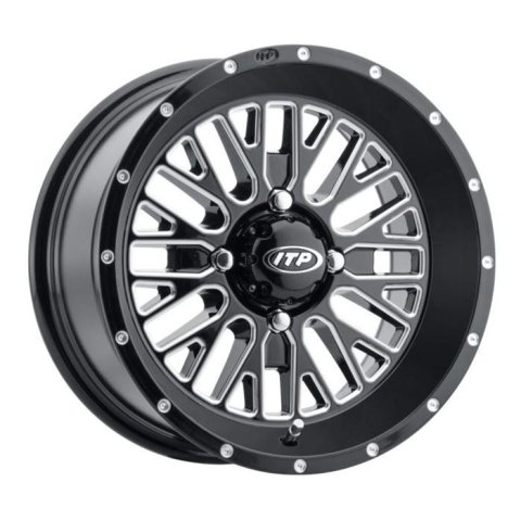 ITP Momentum Black Wheels with Milled Accents 15x7 MOMENTUM WHEEL BLK/MCH, 15x7, 4/156, 5+2 (+30mm)