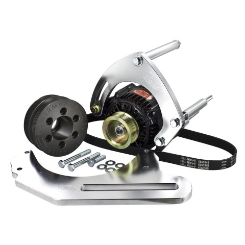 Powermaster Drag Race Alternator Kits 8-780 Alternator, Internal Regulator, 150 Amp, Designed for 14-71 Roots Type Supercharger, Chevy, BBC, V8, Kit