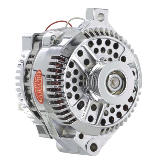 Powermaster Street Alternators for 1987-1993 MUSTANG - 177711 Alternator, Internal Regulator, 140 Amp, Chrome Plated, Ford, Mercury, Each