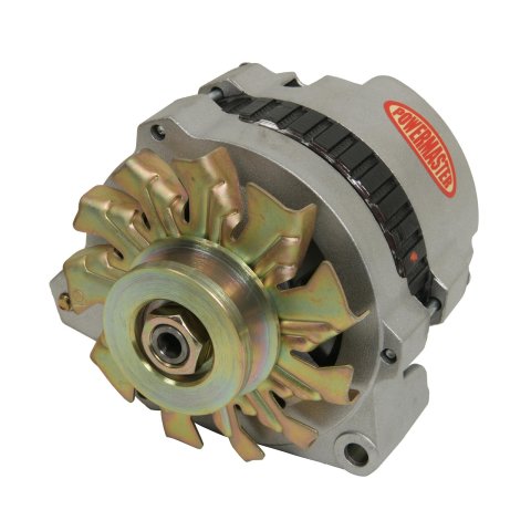 Powermaster Street Alternators 474611 Alternator, Internal Regulator, 140 Amp, Natural, Left Offset, GMC, Chevy, Oldsmobile, Pontiac, Each