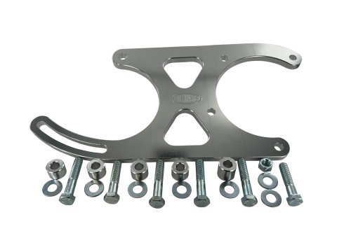 Powermaster Alternator Brackets 410 Bracket, Billet Aluminum, Polished, Differential Mount, Ford 9 in., Kit