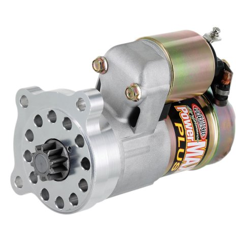 Powermaster PowerMax Plus Starters 9132 Starter, PowerMAX Plus, Billet Aluminum Mounting Block, 1.7 HP, 160 ft. lbs. of Torque, Gear Reduction, Ford, Modular, Coyote, Natural, Each