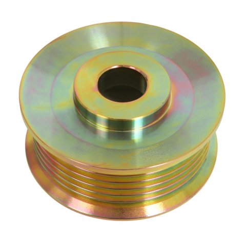 Powermaster Serpentine Alternator Pulleys 186 Pulley, Serpentine, 6 Groove, Yellow Zinc, Each
