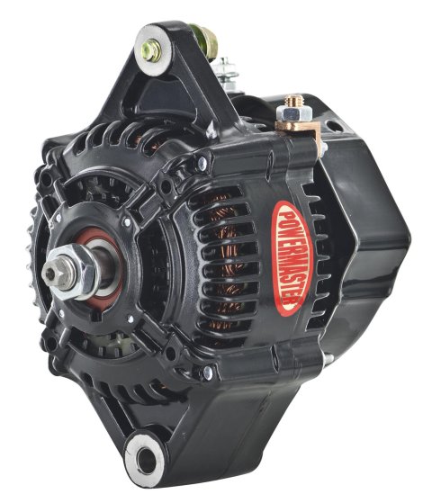 Powermaster Race Alternators 8136 Alternator, Internal Regulator, 100 Amp, Black, 16 V, Each