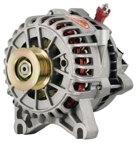 Powermaster High-Amp Alternators 47795 Alternator, Internal Regulator, Serpentine Belt Pulley, 200 Amp, 6G, Natural, Ford, Lincoln, Mercury, Each