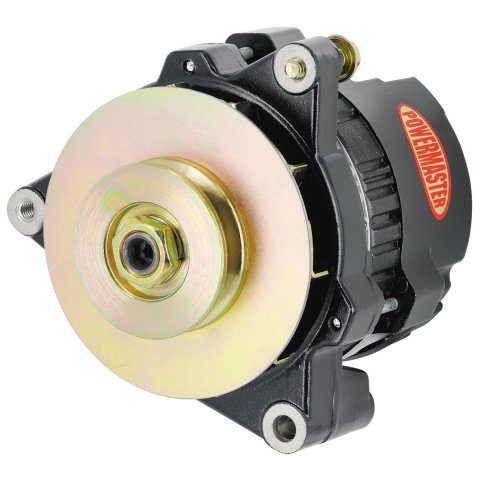 Powermaster Race Alternators 8478 Alternator, Alternator, GM CS121 Style, 12/14/16V, 100 amps, Black, V-Belt Pulley, Each