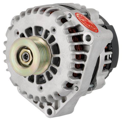 Powermaster Street Alternators 482378 Alternator, Alternator, GM AD244 Style, 12/14/16V, 220 amps, Natural, Serpentine Pulley, Each