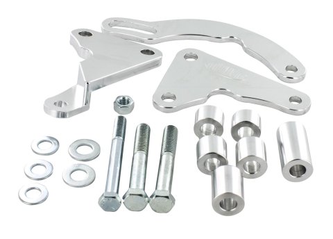 Powermaster Alternator Brackets 775 Bracket, Billet Aluminum, Engine Block Front Mount, Chevy, Big Block, Kit