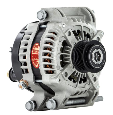 Powermaster High-Amp Alternators 41576 Alternator, High-Amp, 245 amp, 12 V, Serpentine, Natural Finish, Denso Case, Internal Regulator, Mopar, Hemi, Each