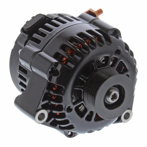 Powermaster Street Alternators 58247 Alternator, Street, 165 Amps, Black Powdercoated Finish, Serpentine, Cadillac, Chevy, GMC, Each