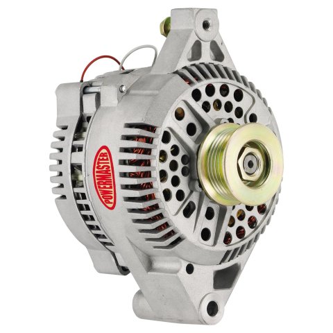 Powermaster High-Amp Alternators 77611 Alternator, High-Amp, 140 Amp, One Wire, Natural, Ford, Each