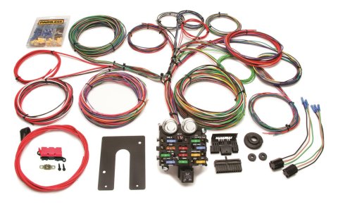 Painless Performance 21-Circuit Universal Truck Harnesses 10104 Wiring Harness, 21-Circuit, Dash Ignition, Front Fuse Block, Spade Fuse, Extra Long Harness, Universal, Kit