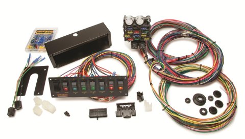 Painless Performance 21-Circuit Pro Street Wiring Kits 50003 Harness, 21-Circuit, Dash Ignition, Front Fuse Block, Spade Fuse, 8 Switch Panel, Universal, Kit