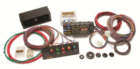 Painless Performance 10-Circuit Race Only Switch and Harness Wiring Kits 50005 Harness, Drag Race, 10-Circuit, Dash Ignition, Front Mount Fuse Block, 6 Panel, Universal, Kit