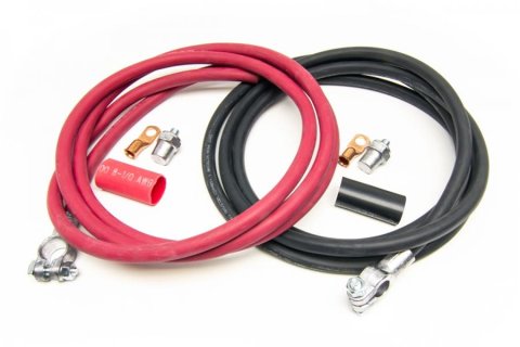 Painless Performance Battery Cable Kits 40107 Kit, 8 ft. Red/ 8 ft. Black, 1 Gauge Cables, Terminals, Side Post Adapter, Kit