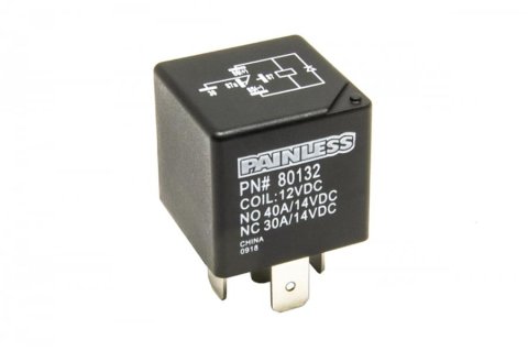 30 amps Painless Performance Relay and Kit 80132 Relay, 12 Volts, Amp, Single Pole, Double Throw, 5 Terminal, Diode Suppressed, Universal, Each