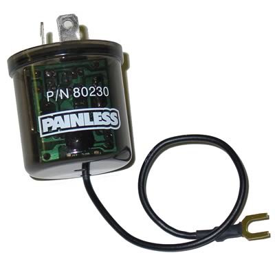 25 amps Painless Performance No-Load LED Turn Signal Flasher 80230 Relay, Unit, 12 V, Flasher, No Load, Amp, Each