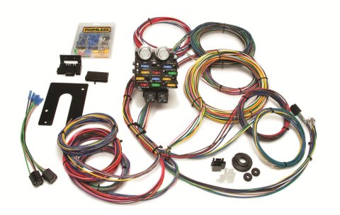 Painless Performance 21-Circuit Pro Street Chassis Harnesses 50002 Wiring Harness, 21-Circuit, Dash Ignition, Front Fuse Block, Spade Fuse, Extra Long Harness, Universal, Kit