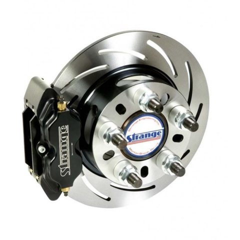 Strange Rear Brake Kits B1707WC Disc Brakes, Rear, Slotted Surface Rotors, 4-piston Black Calipers, Ford 9 in., Kit