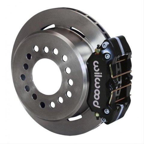 Strange Rear Brake Kits B2709WC Disc Brakes, Rear, Solid Surface Rotors, 4-piston Black Calipers, Ford 9 in., Kit