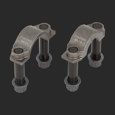Strange Heavy Duty U-Joint Girdles U1611HD Fasteners, Girdle Kit, Spicer 1480 Series, Chromoly Steel, Black, Pair