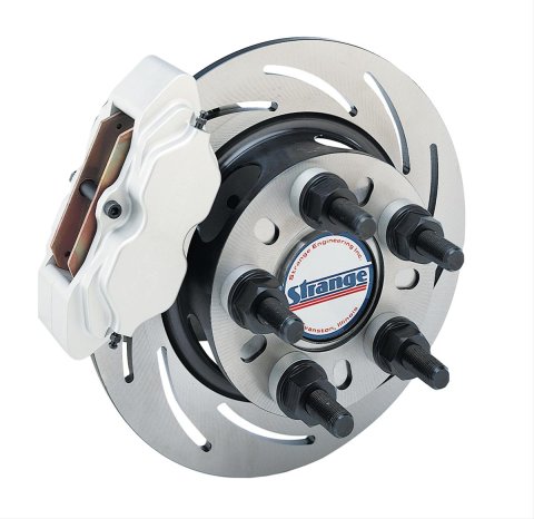 Strange Pro Race Steel Front Brake Kits B4112WC Disc Brakes, Steel, Front, Slotted Surface Rotors, 4-piston Black Calipers, Chevy, Olds, Pontiac, Kit