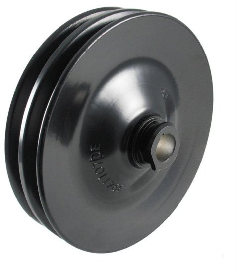 Borgeson Universal Power Steering Pulleys 801001 Pulley, V-Belt, 2-Groove, Steel, Black, Chevy, Each