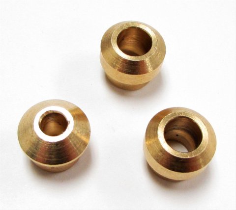 Borgeson GM Inverted Flare Adapter Fitting Sets 925122 Fittings, Adapters, Straight, Brass, Gold, 0.390 in. Base Diameter, Set of 3