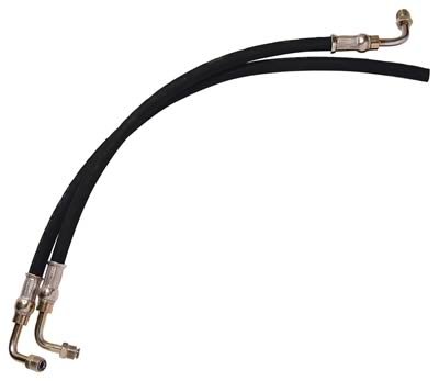 Borgeson Universal Power Steering Hose Kits 925103 Hoses, Connects GM Pump to GM Box, 24 in. Pressure, 24 in. Return, Black Rubber, Natural Fittings, Kit