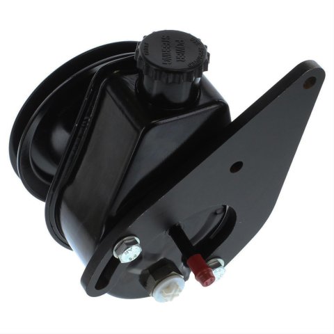 Borgeson Power Steering Pump Upgrade Kits 800336 Pump, Upgrade, Saginaw P Series, Black, Reservoir, V-belt Pulley, Ford, Big Block FE, Each