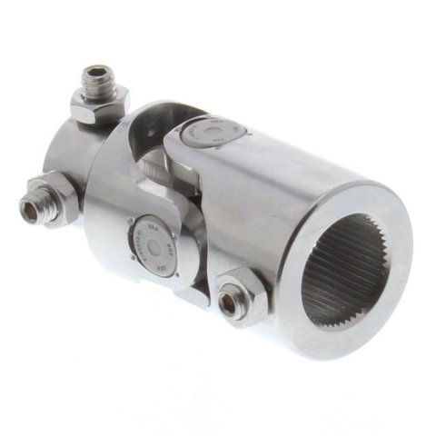 Borgeson Universal Steering U-Joints 124349 Joint, Stainless Steel, Polished, 1 in. 48-Spline, 3/4 in. DD, Each