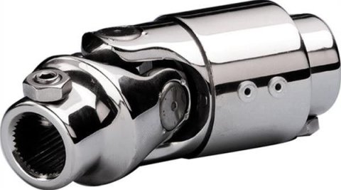 Borgeson Universal Steering U-Joints 164940 Joint, Stainless Steel, Polished, 3/4 in. DD, 13/16 in. 36-Spline, Each