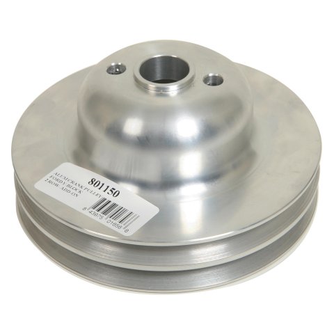 Borgeson Crankshaft Pulleys 801150 Pulley, V-belt, 2-groove, Aluminum, Natural, Ford, Each