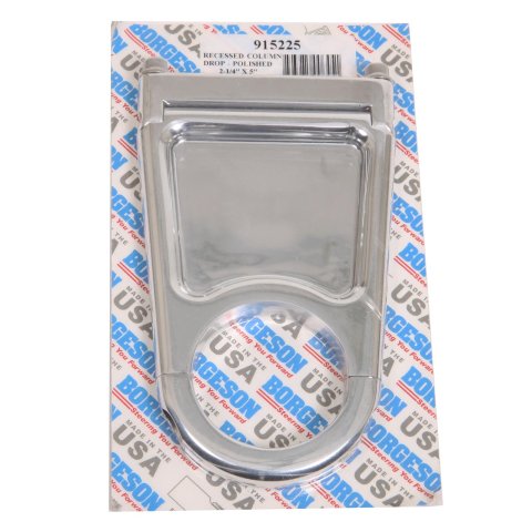 Borgeson Recessed-Style Column Drops 915225 Steering Mount, Aluminum, Polished, 2.25 in. Diameter, 5.00 in. Drop, Each